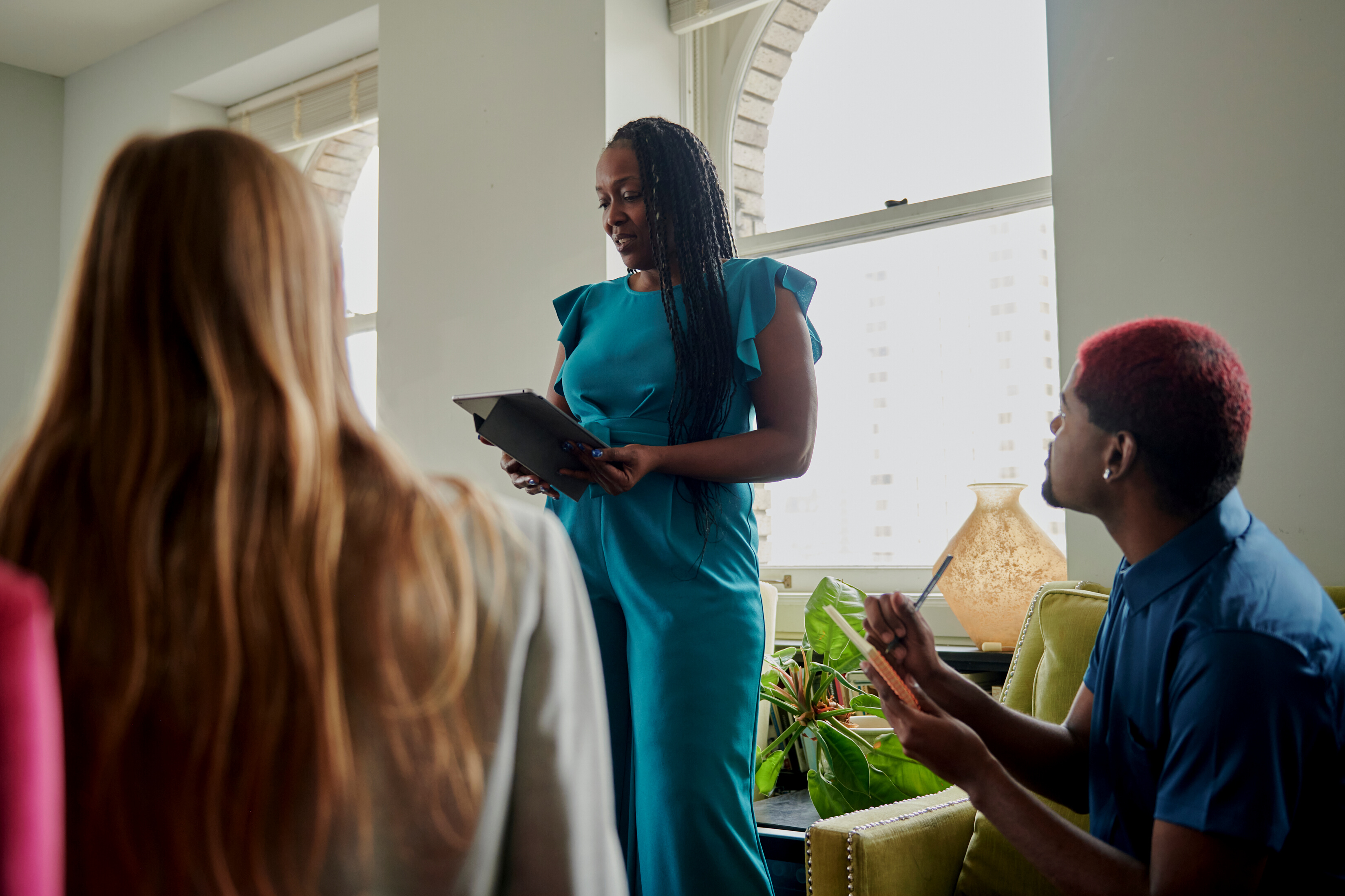 Businesswoman Leading a Meeting